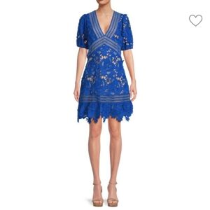 Adelyn Rae Puff Sleeve Lace Mini Dress